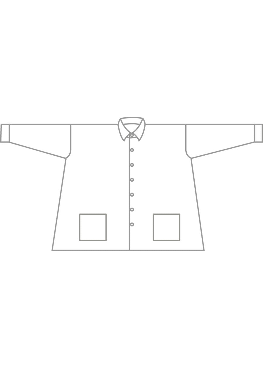 silk cashmere wide a-line shirt jacket with collar - long