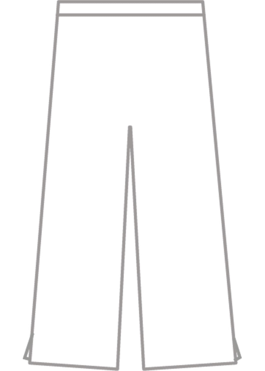 wool silk longer japanese trouser with ankle slits