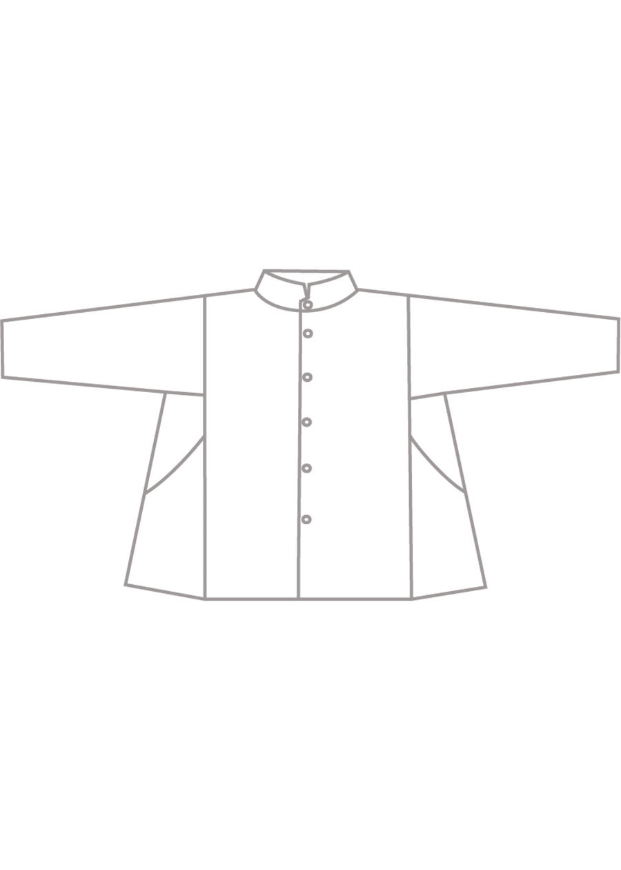 wool silk caucasus jacket with notch collar - mid plus