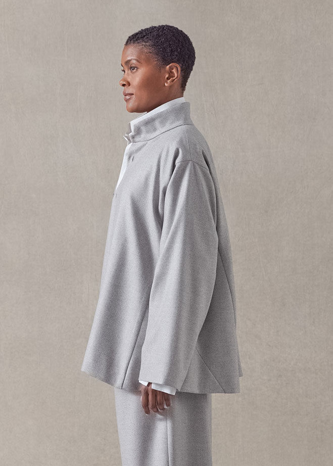 wool silk caucasus jacket with notch collar - mid plus