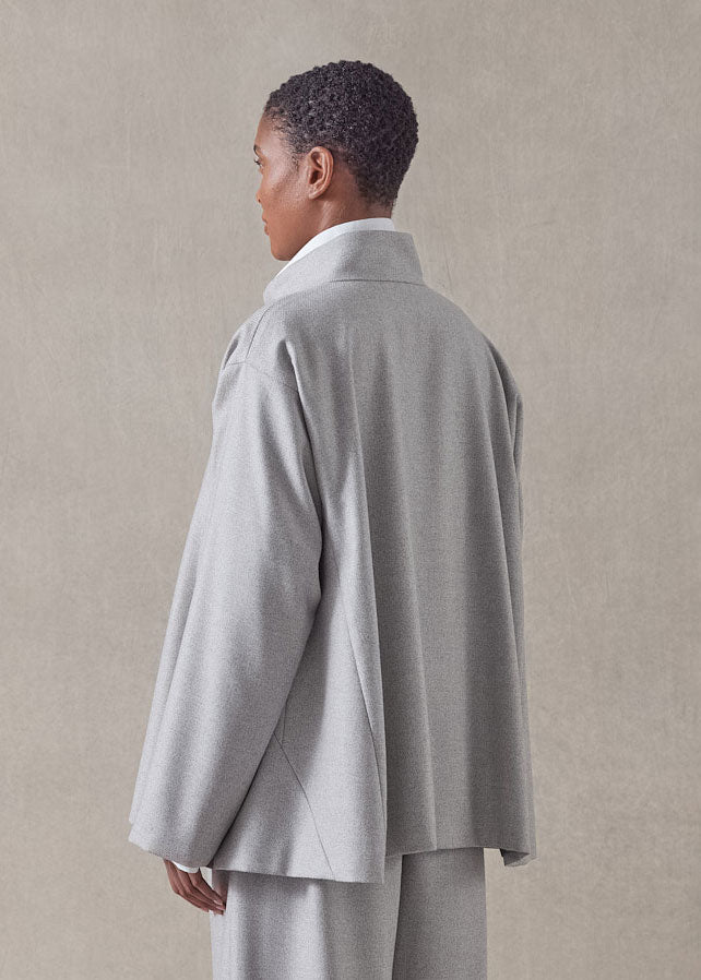 wool silk caucasus jacket with notch collar - mid plus