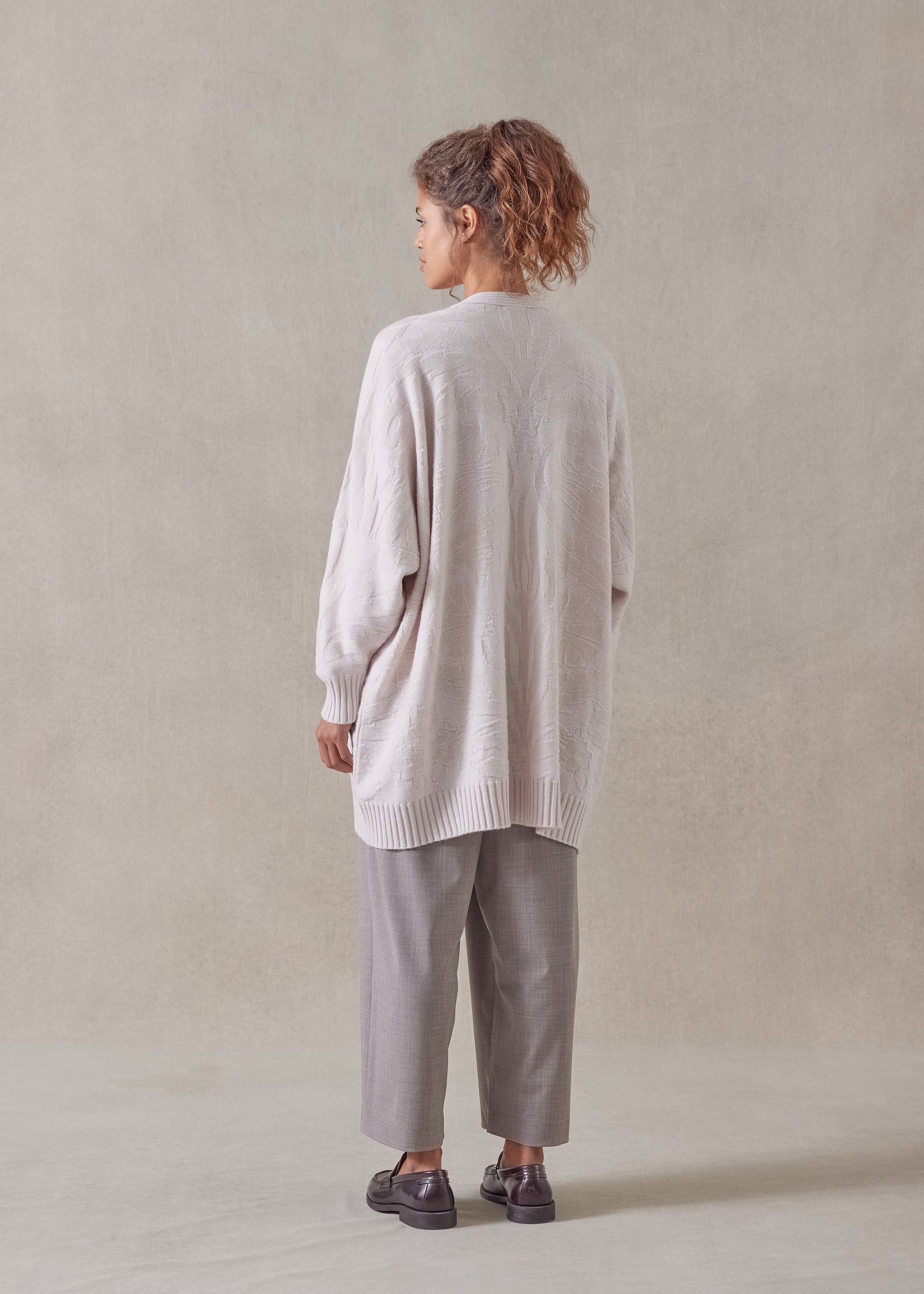 wide v-neck cardigan - long plus