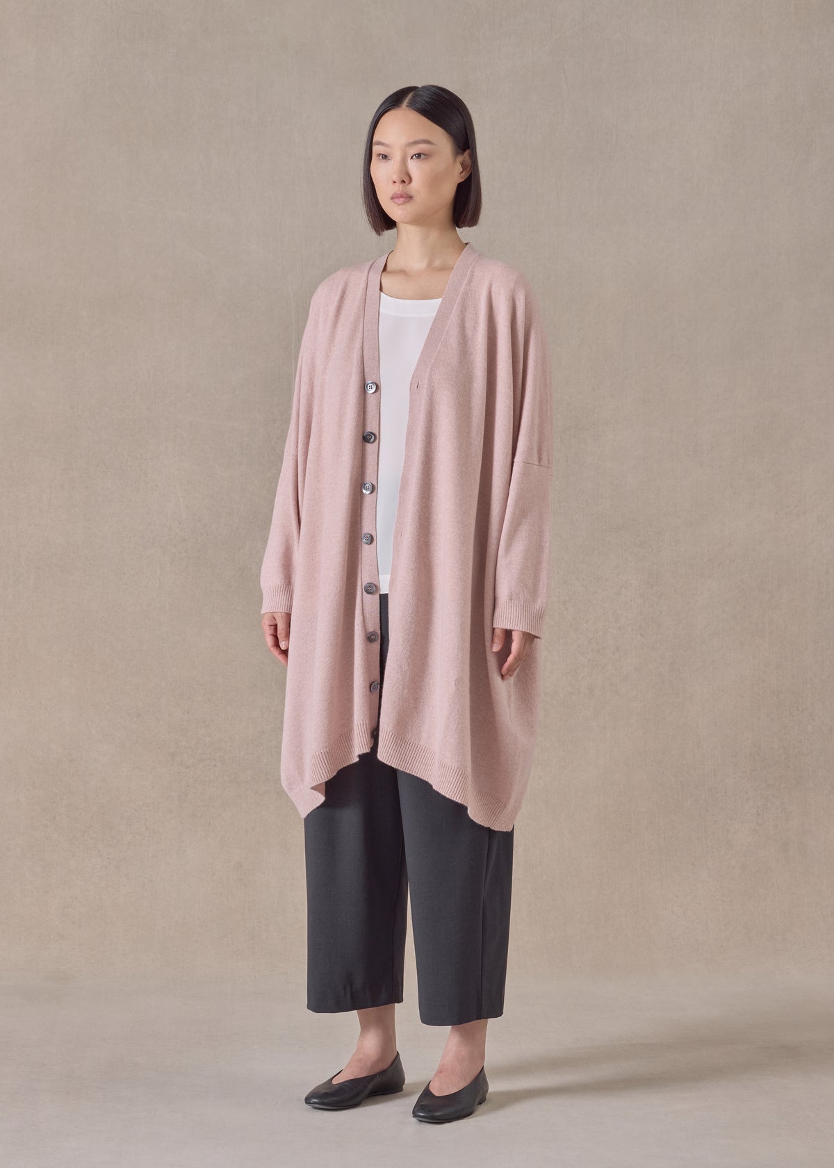 extra wide v-neck cardigan - very long