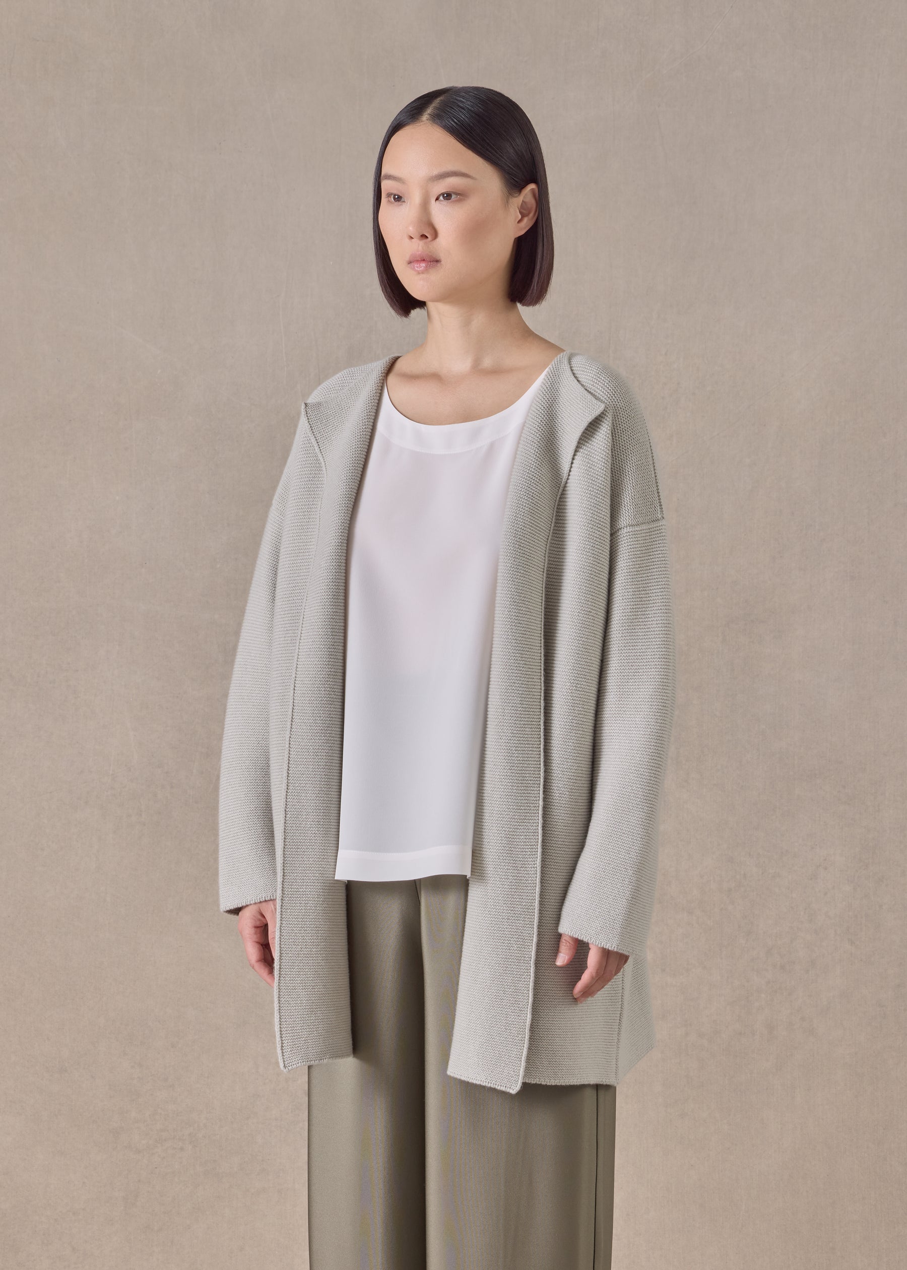 cashmere small jacket coat cardigan - long