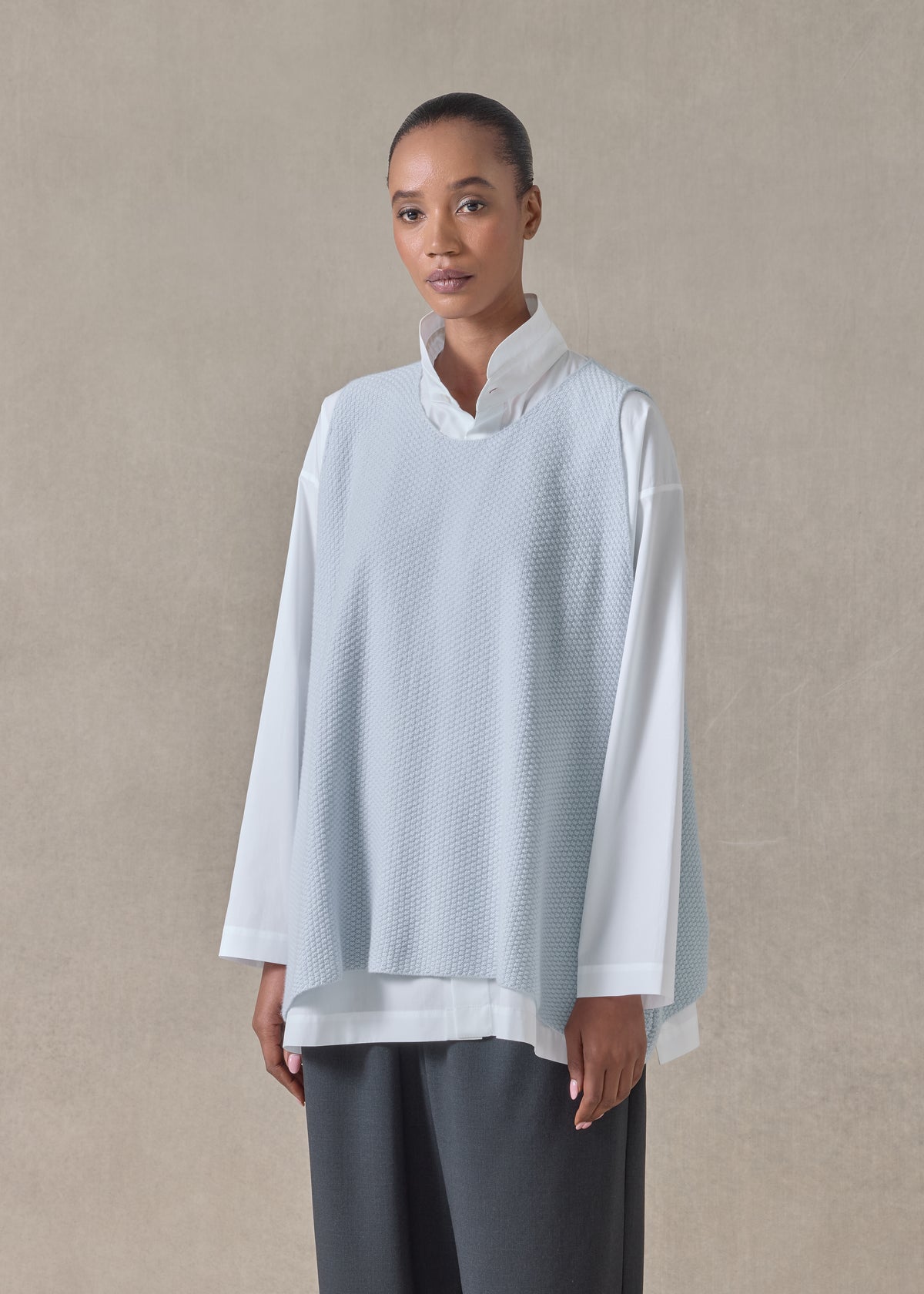 cashmere a-line sleeveless round neck - mid plus