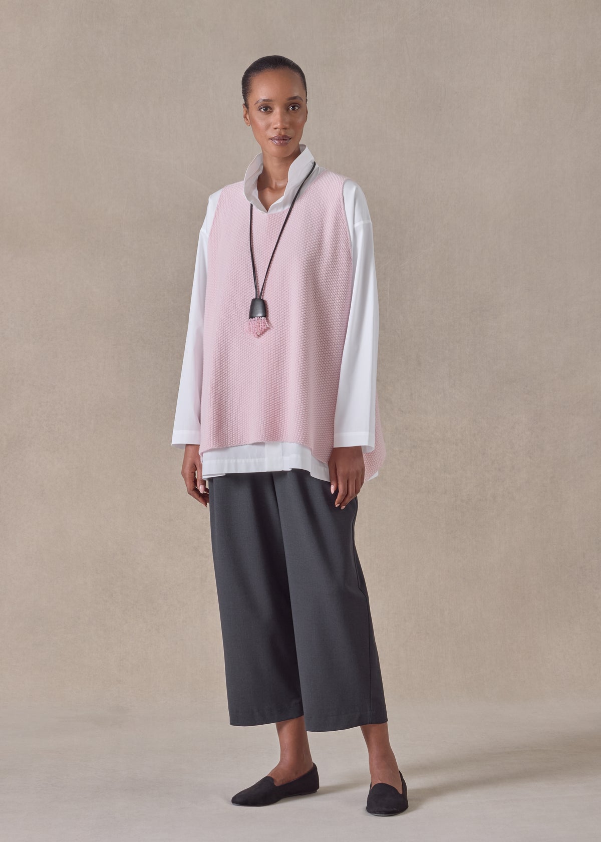 cashmere a-line sleeveless round neck - mid plus