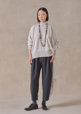 cashmere small long sleeve high neck sweater - mid