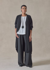 cashmere wide v neck cardigan - 3/4 length