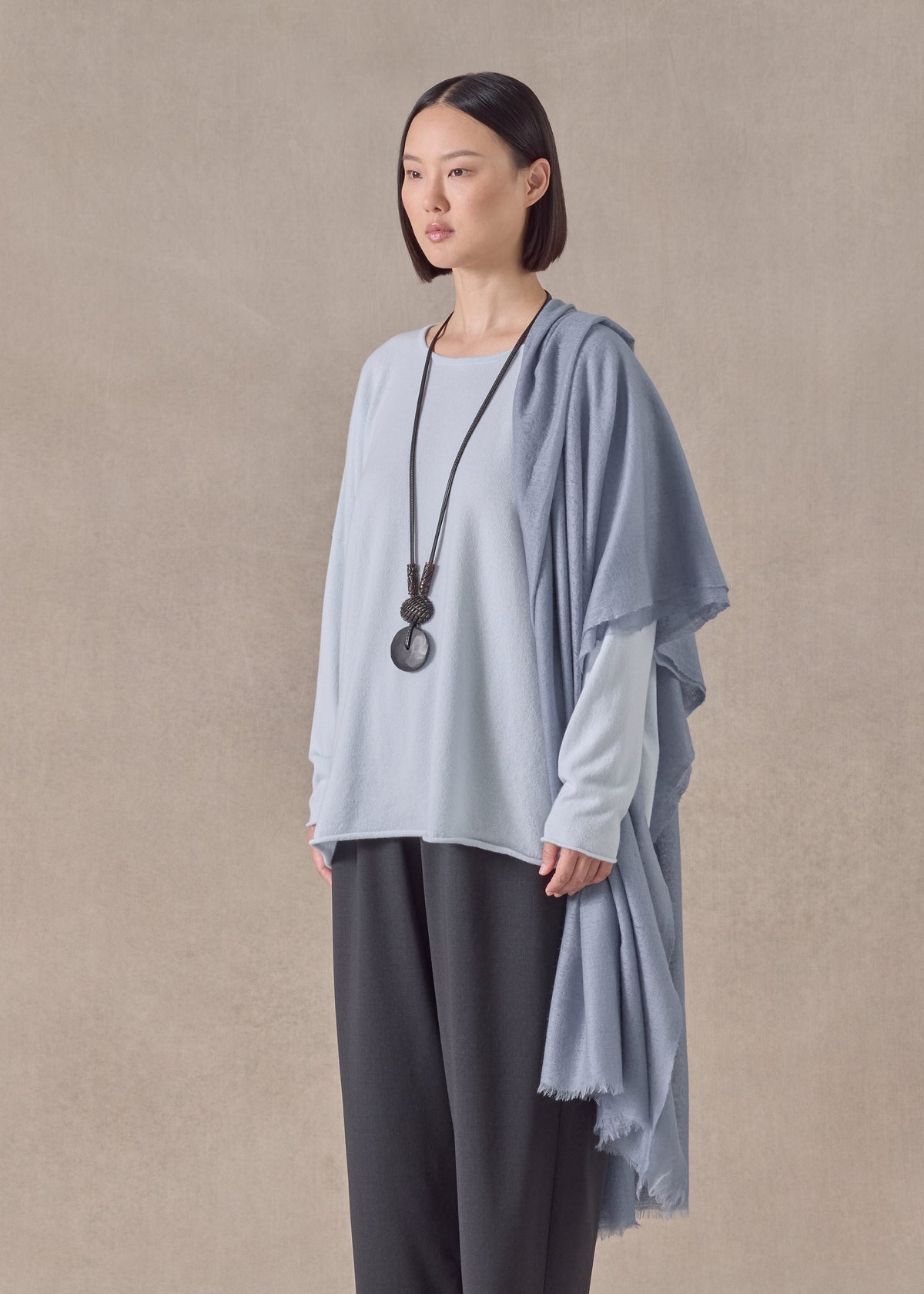 cashmere large scarf (jean)