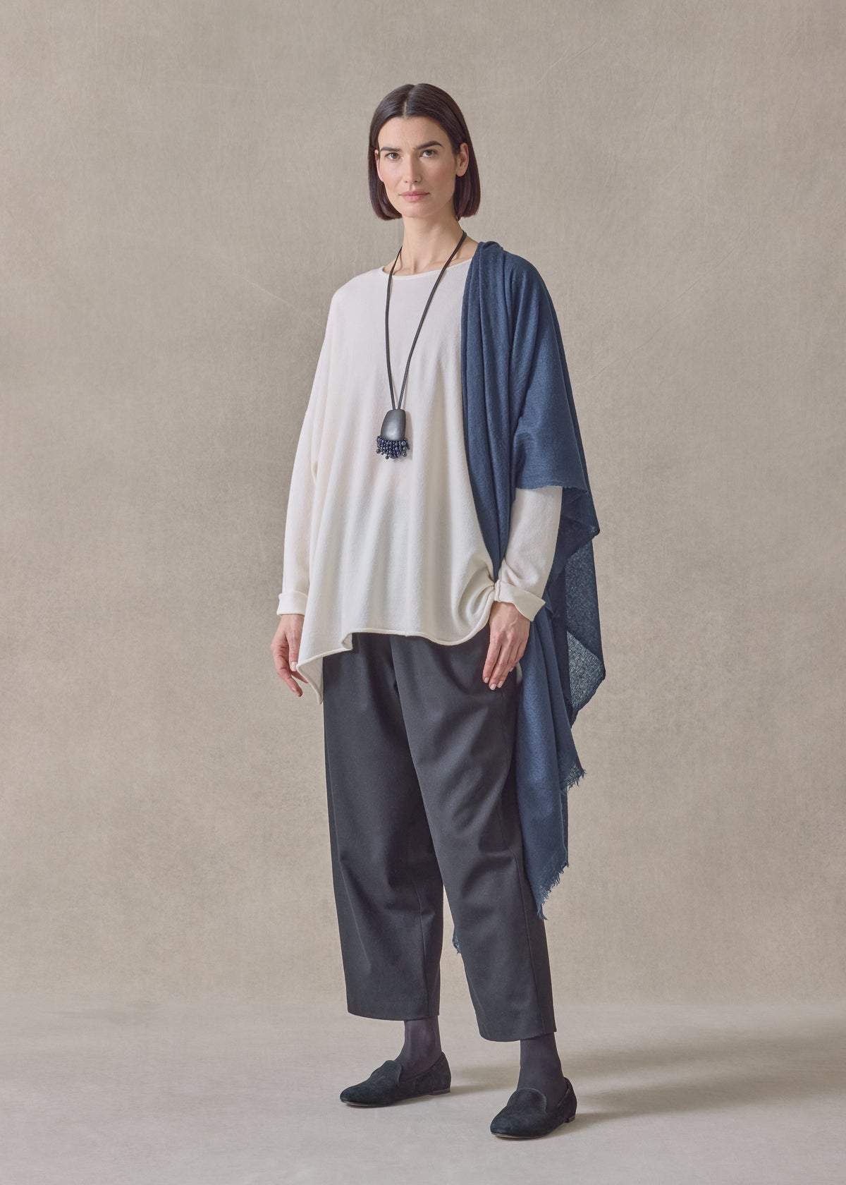 handwoven cashmere large scarf (japanese)