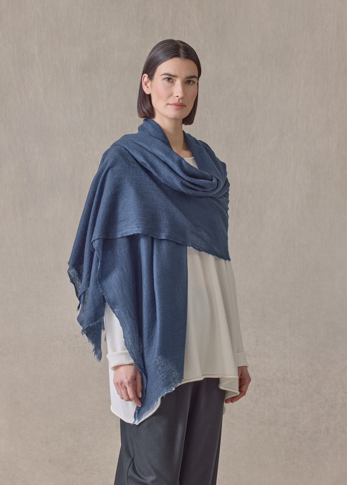 handwoven cashmere large scarf (japanese)