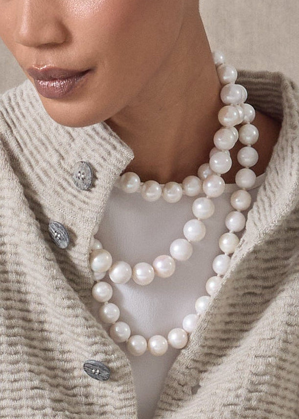 extra long single strand of freshwater pearls