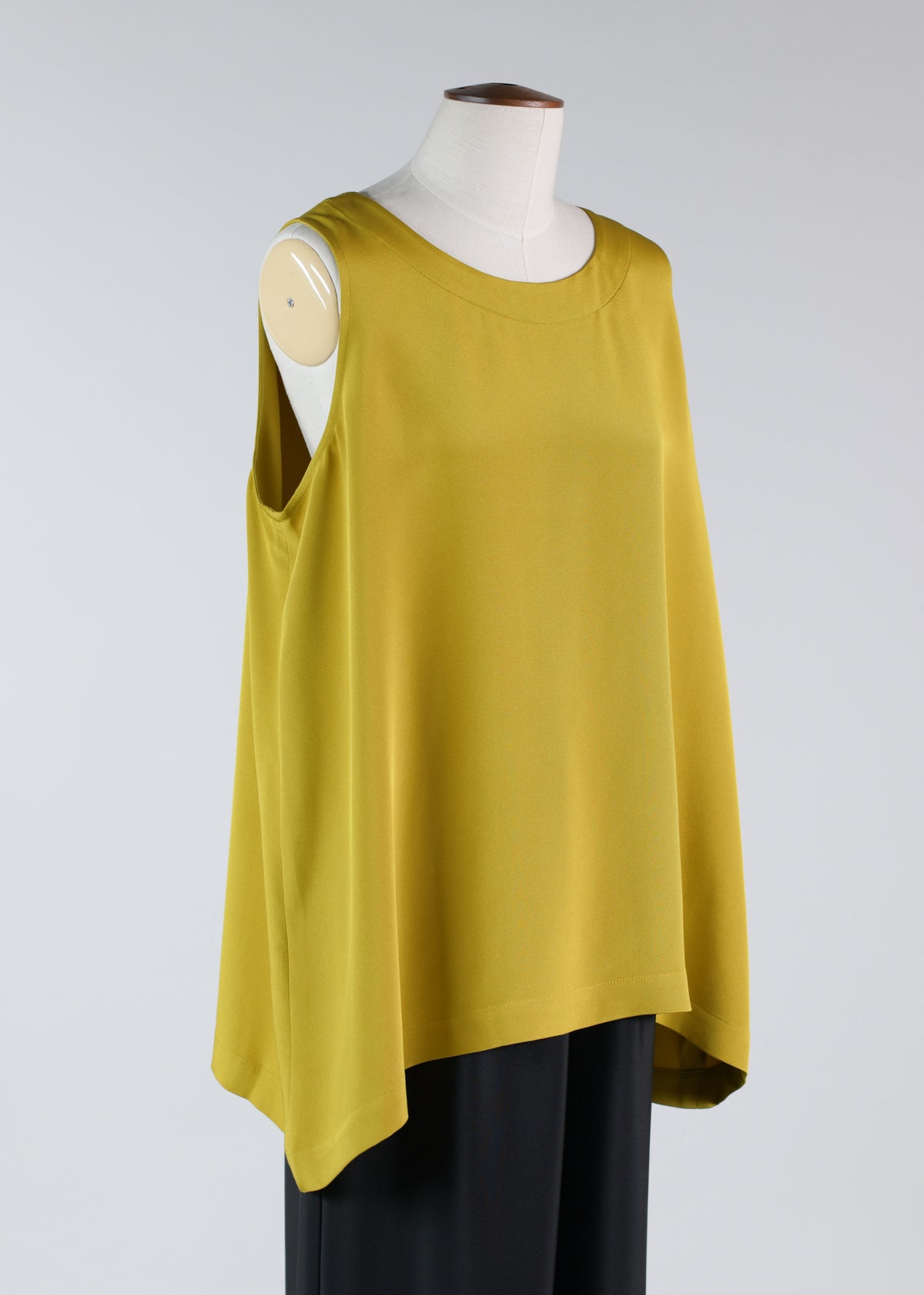 silk a-line shell - long (olivedark)
