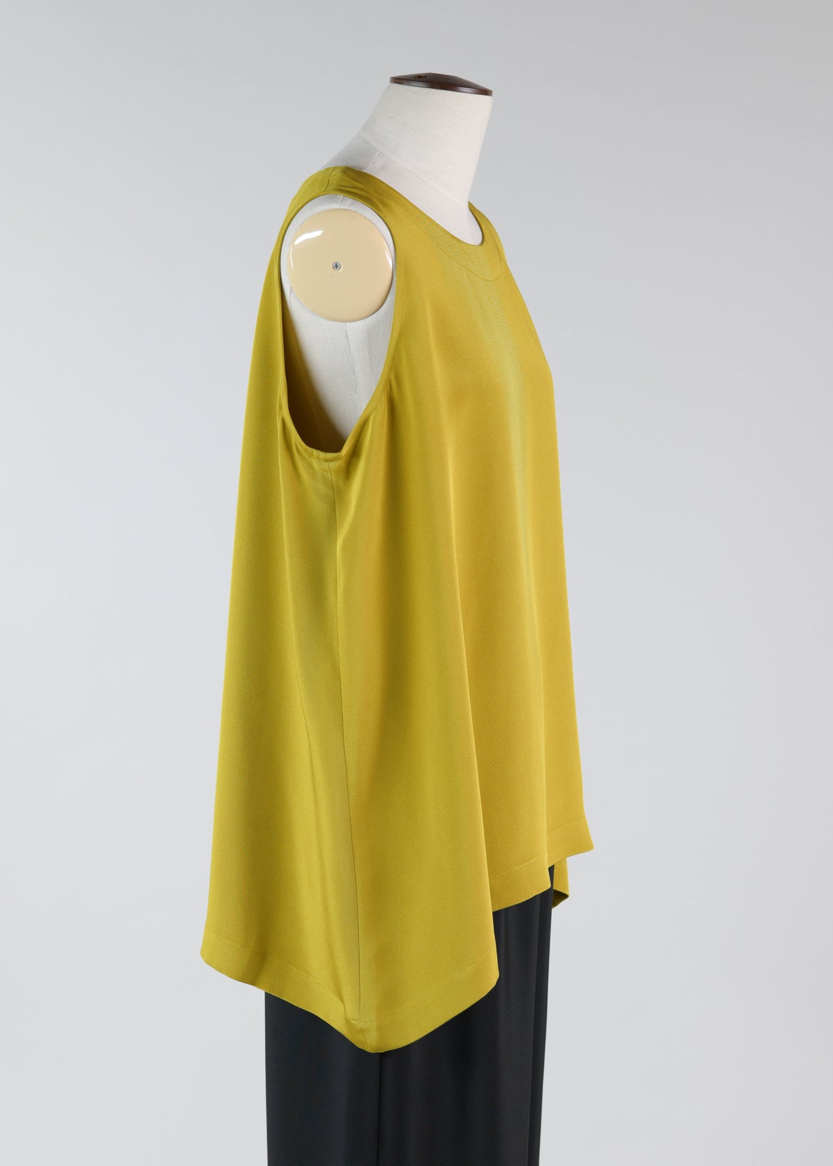 silk a-line shell - long (olivedark)
