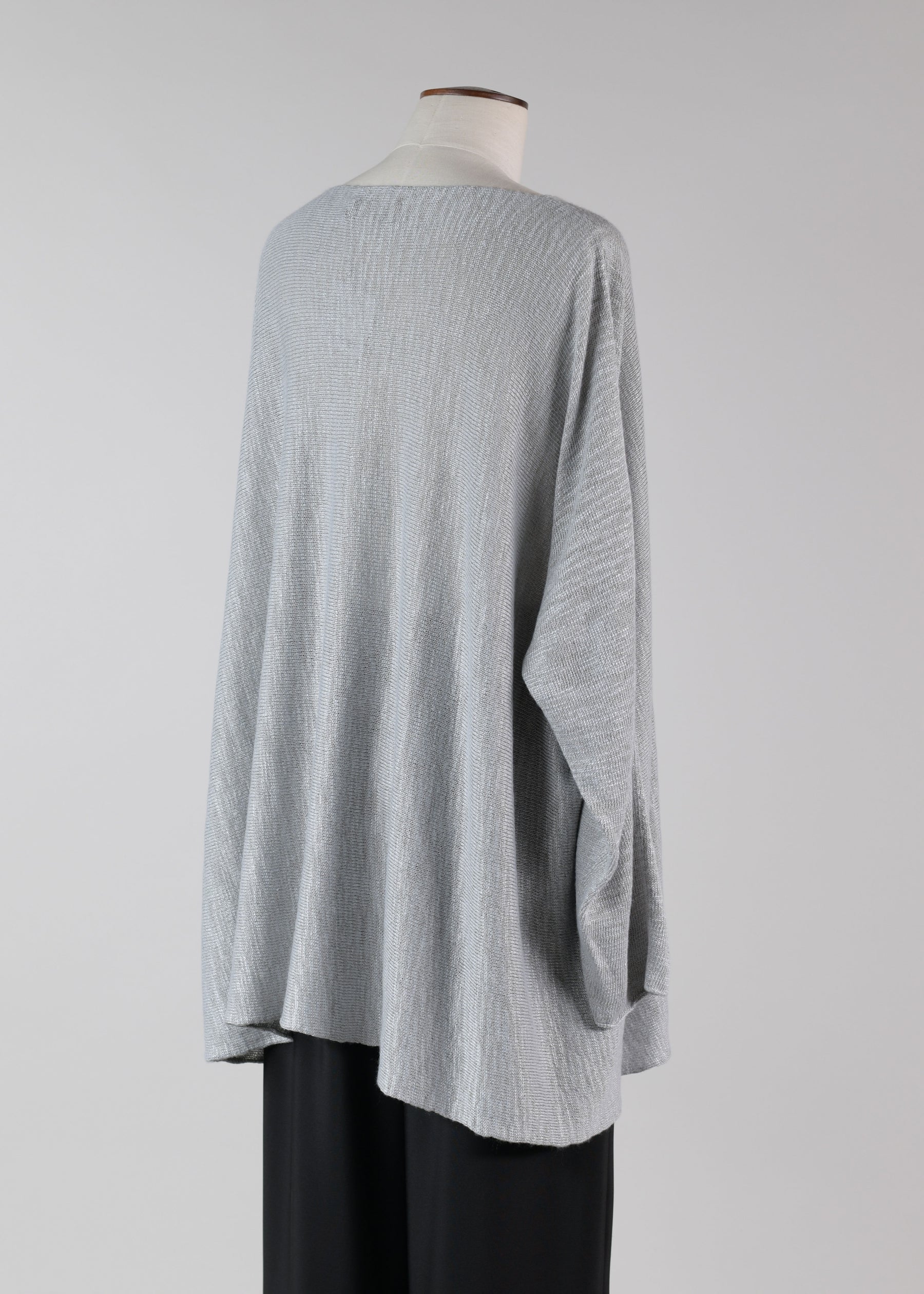 linen slim sleeve sideways knitted square top - long