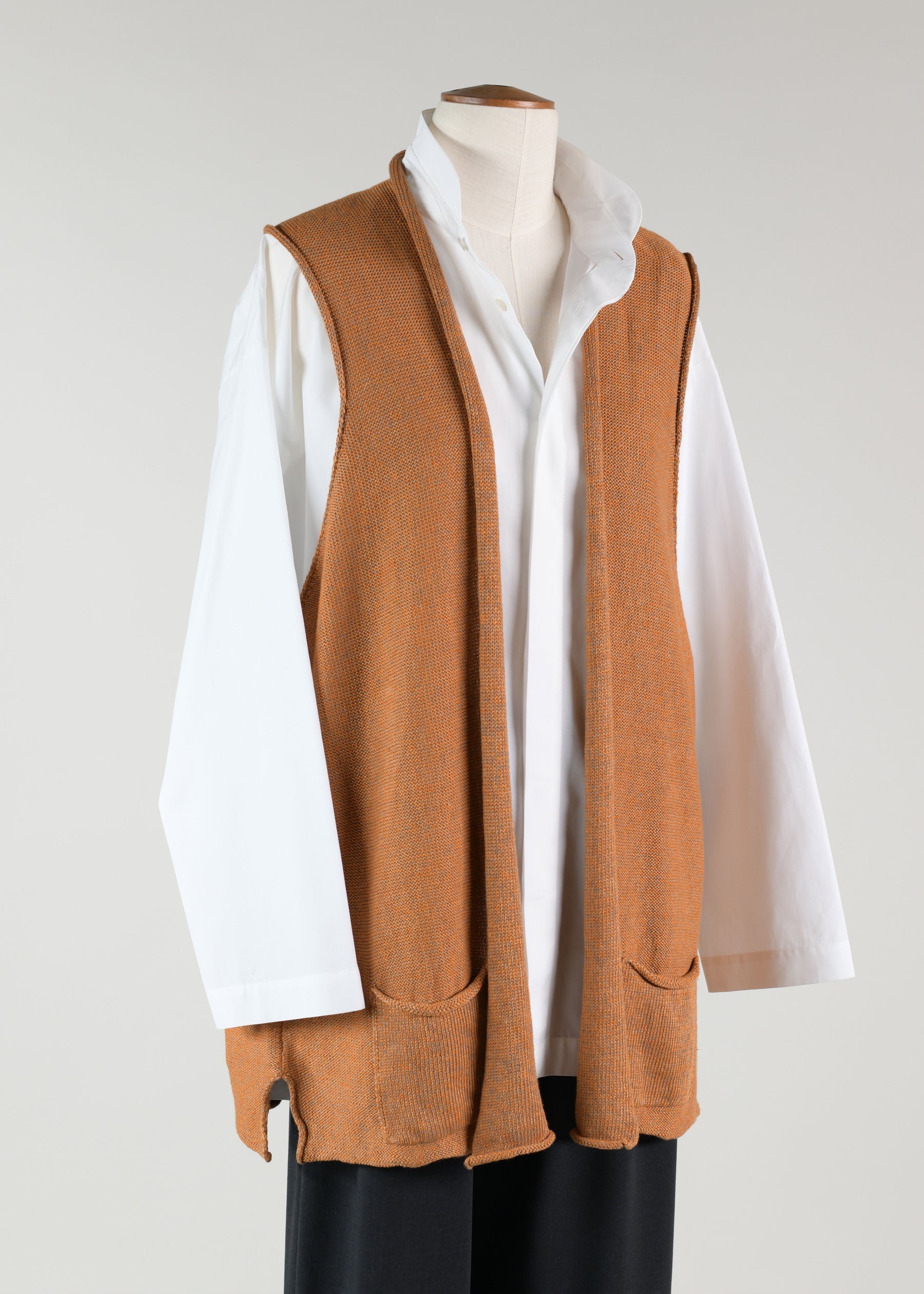 linen rolling front waistcoat - long