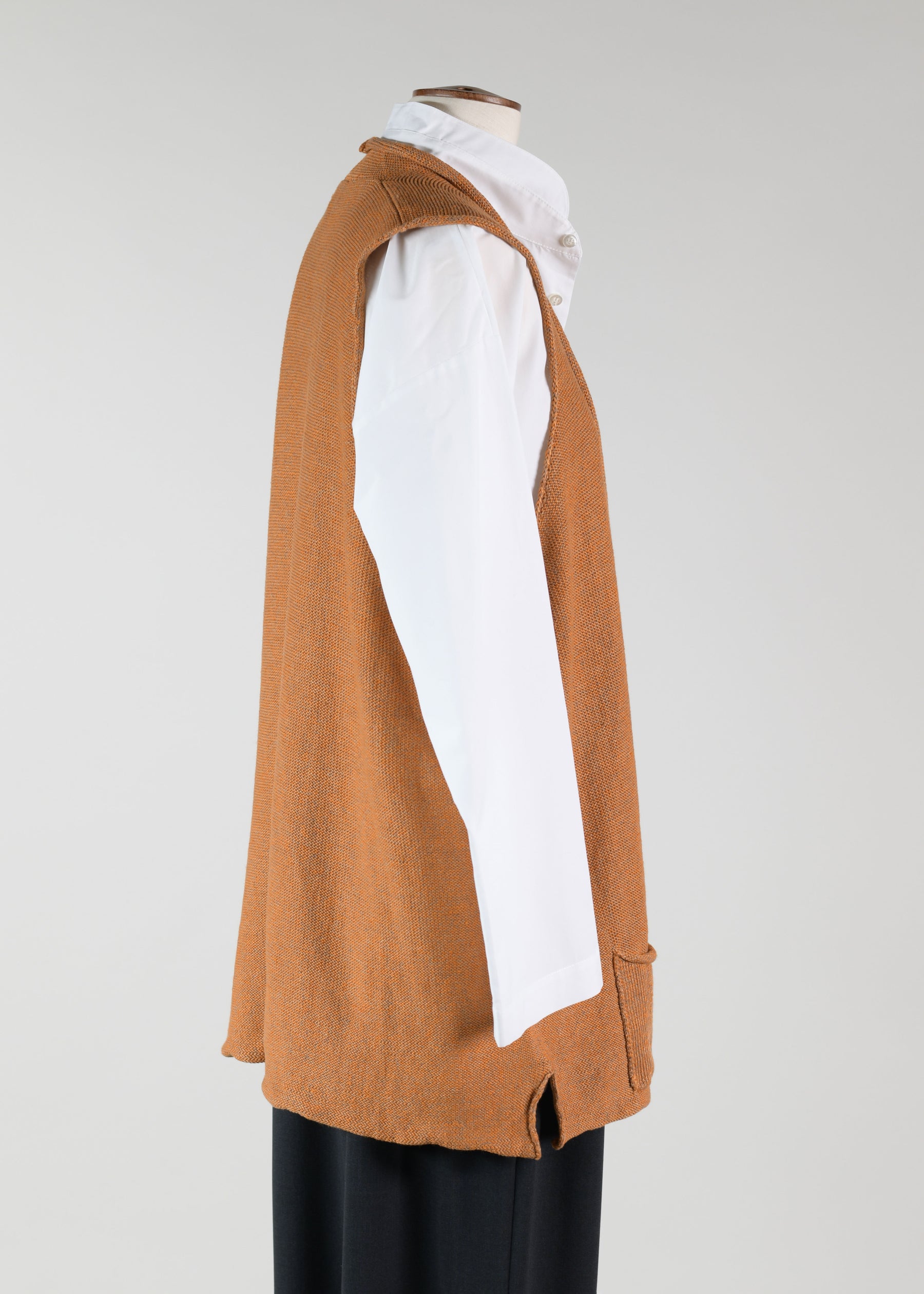 linen rolling front waistcoat - long
