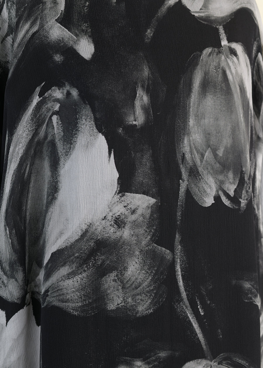 silk 3/4 width scoop neck tunic - mid plus