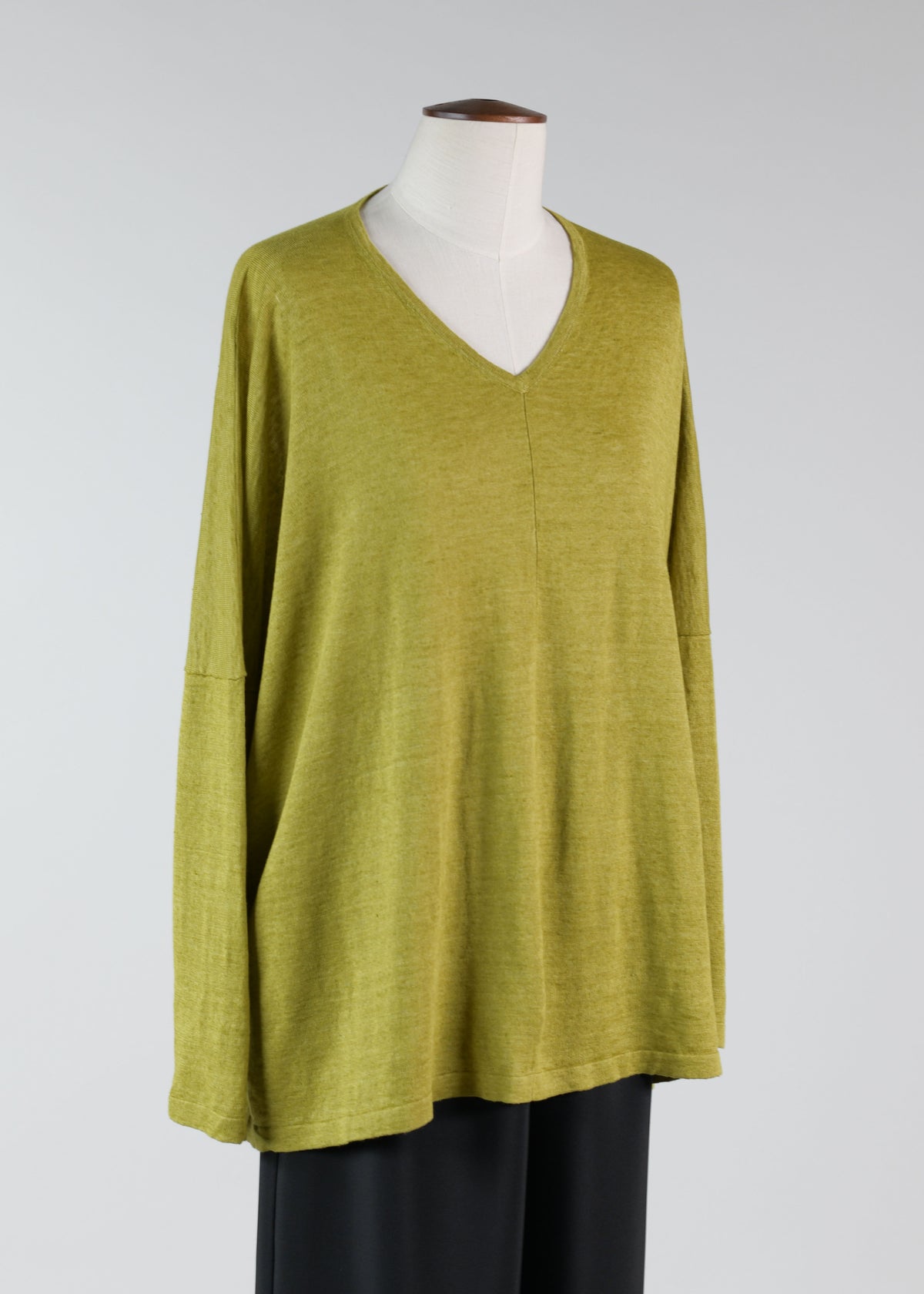 linen v neck - long