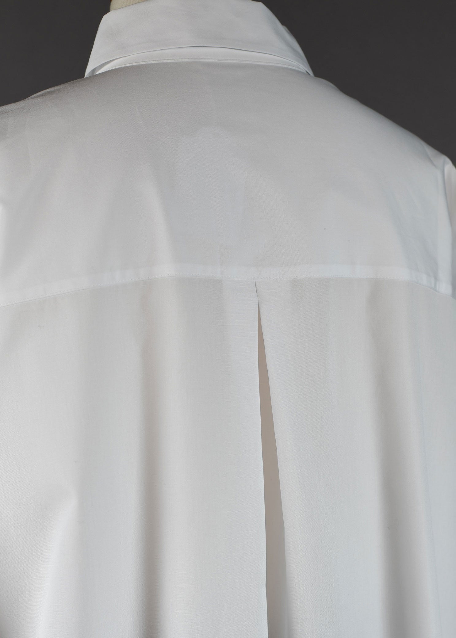 cotton slim a-line angle-to-frnt side seam shirt w/col-lg