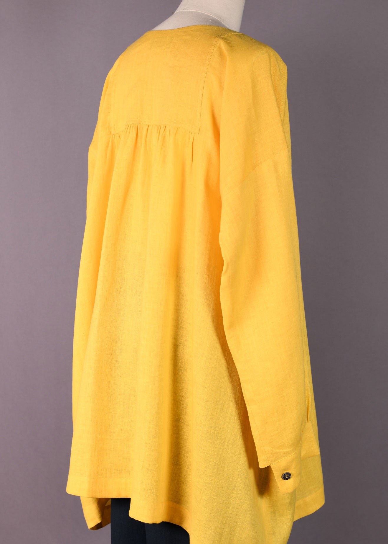 linen slit neck peasant smock - long plus
