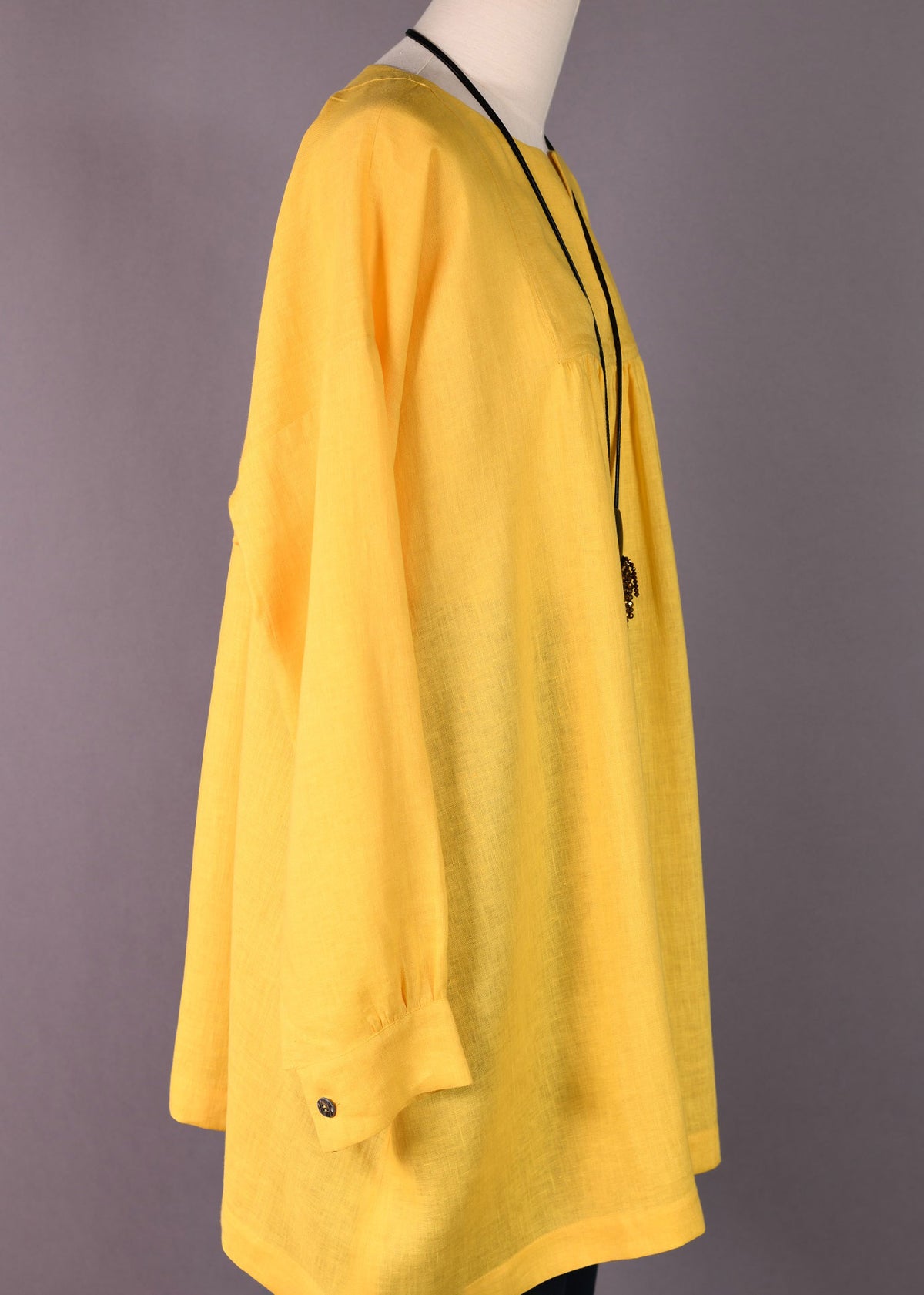 linen slit neck peasant smock - long plus