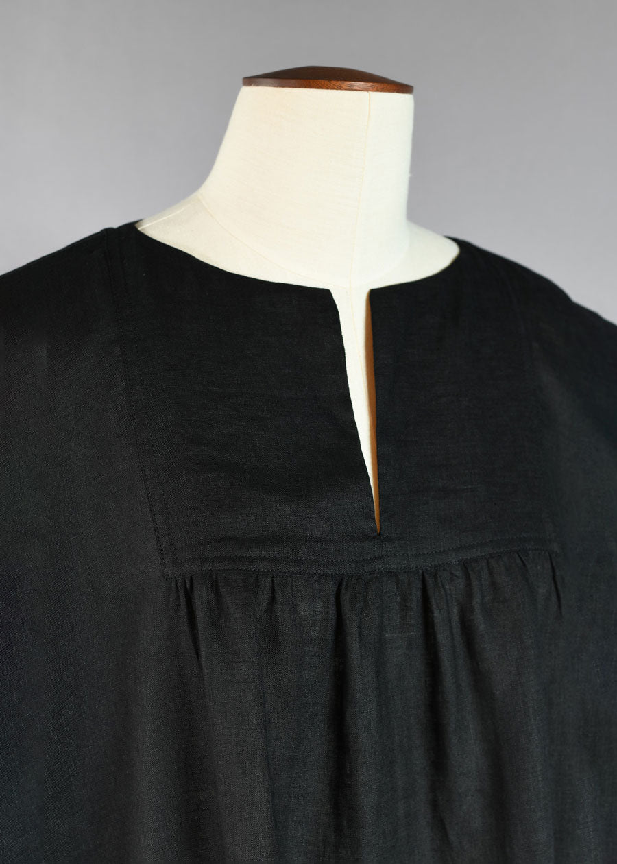 slit neck peasant smock - long plus