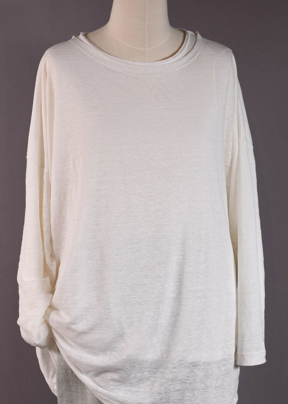 linen long sleeve boat neck - long