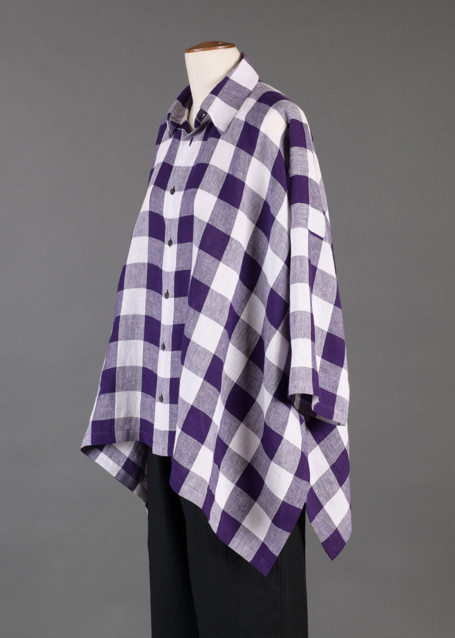 linen dps 3/4 sleeve shirt with collar - mid plus