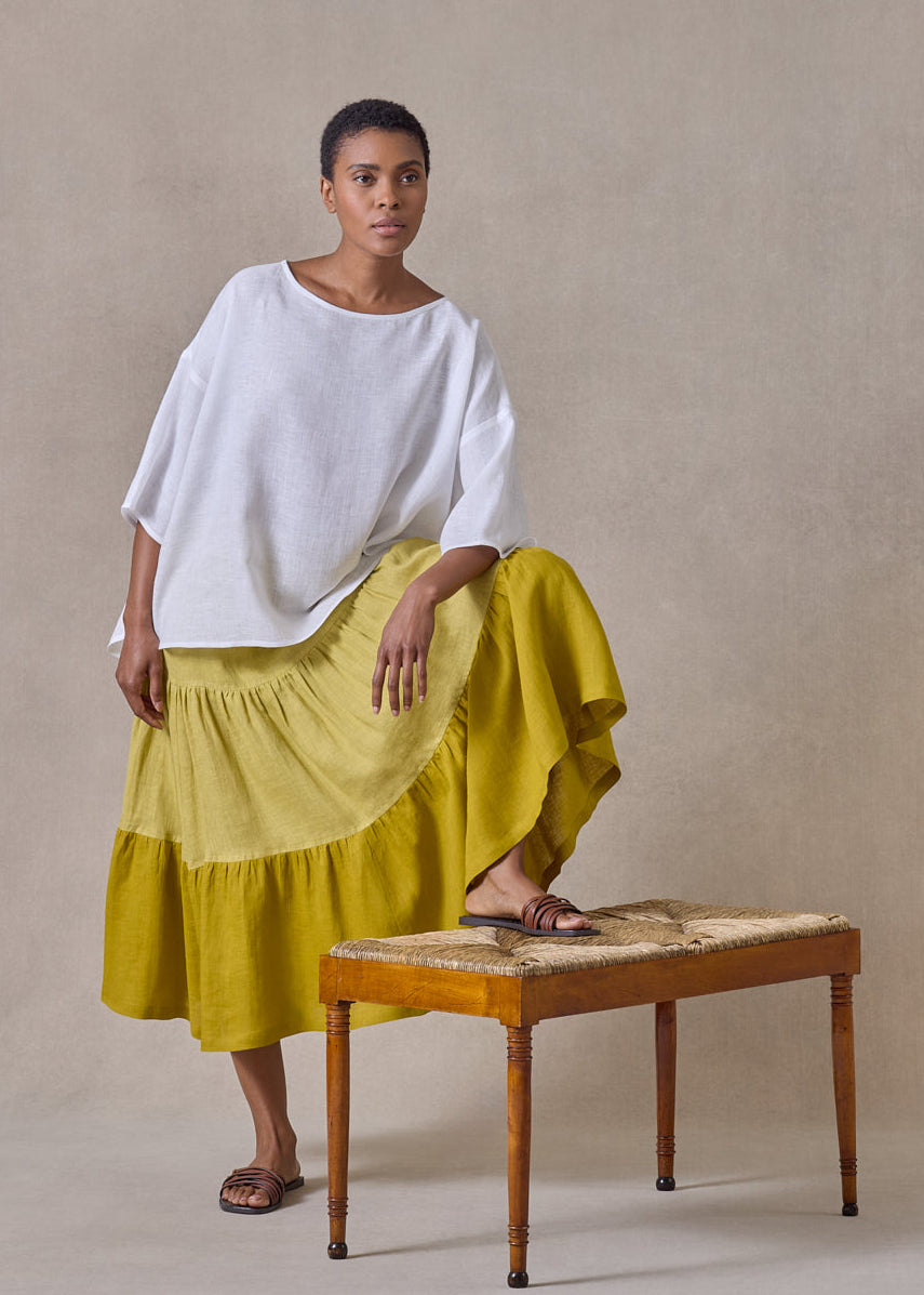 handkerchief linen two tone petticoat skirt (dijon mix)