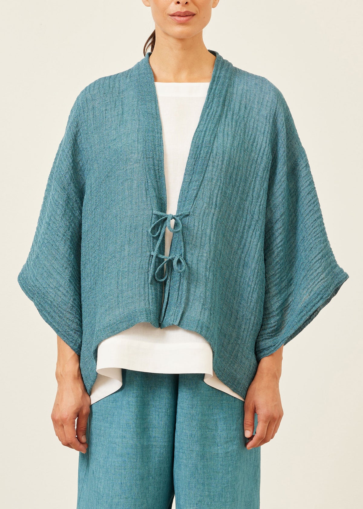 linen shanghai jacket - mid