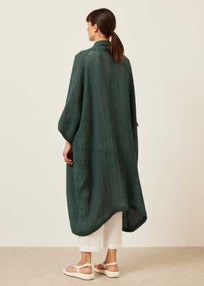 wide short sleeve scrunch shawl abbaya coat