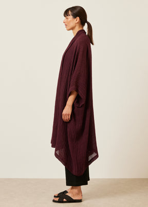 wide short sleeve scrunch shawl abbaya coat