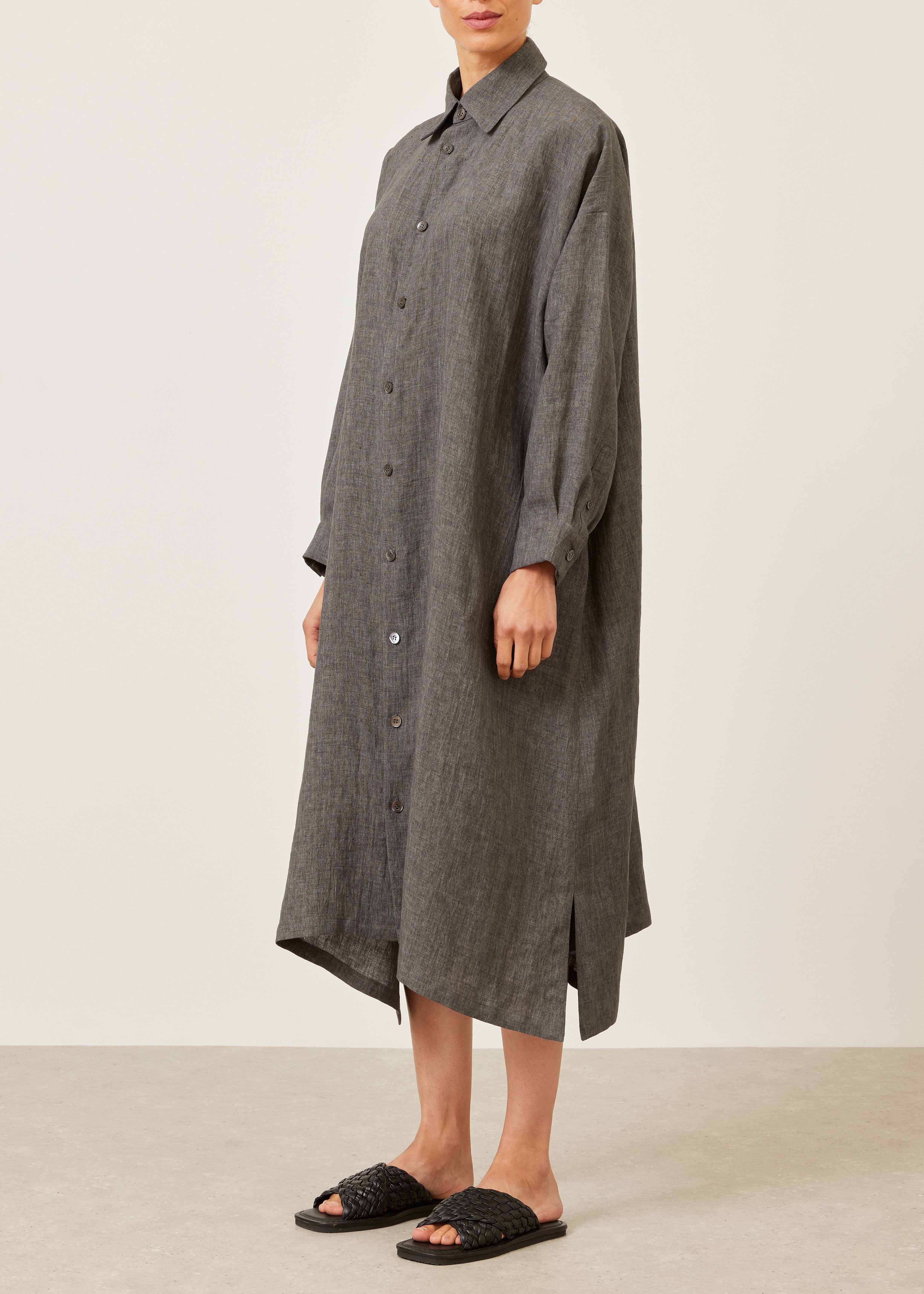 専用　Deuxieme Classe PROTAGONISTA LINEN Mod 17.1 Sand linen shirt with sailor collar | SS25 Mod 17.1