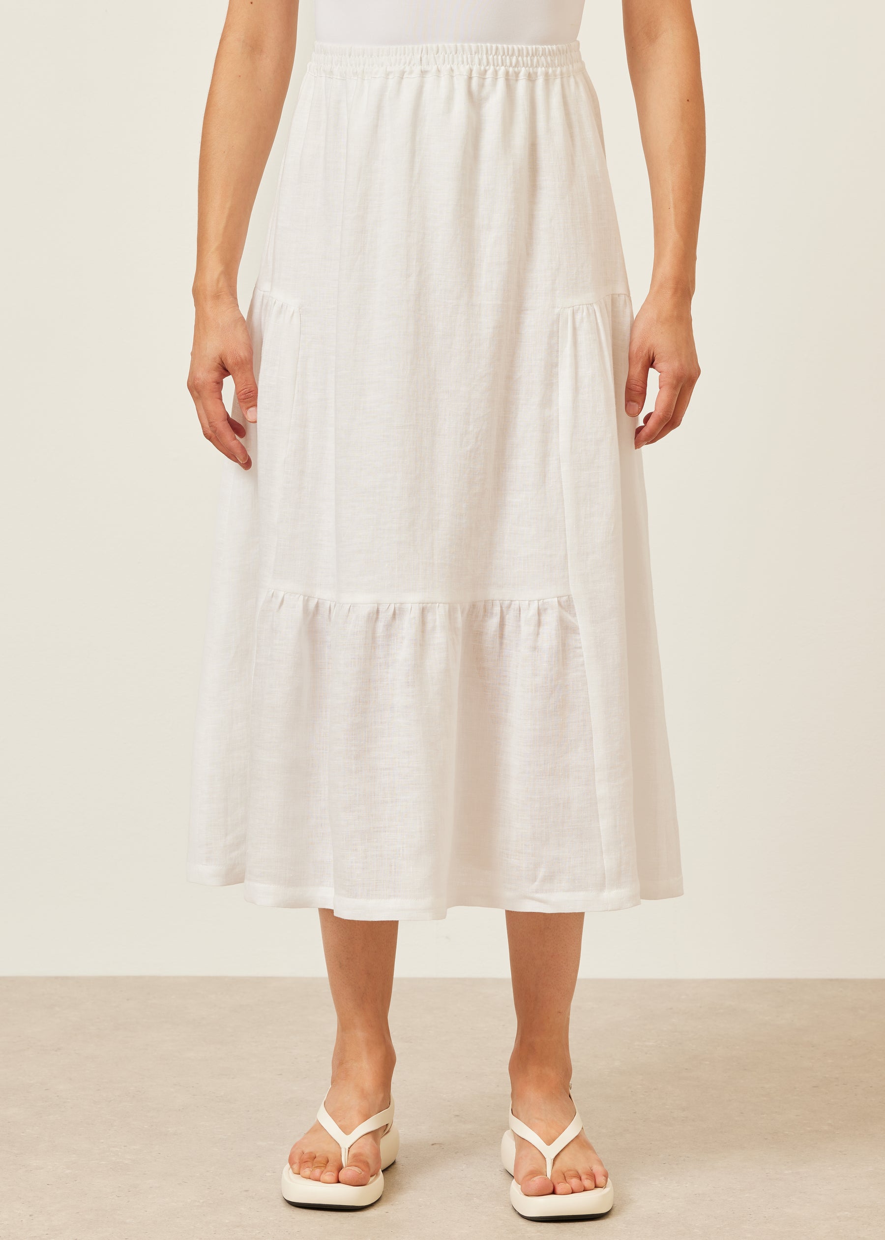 linen tiered petticoat skirt