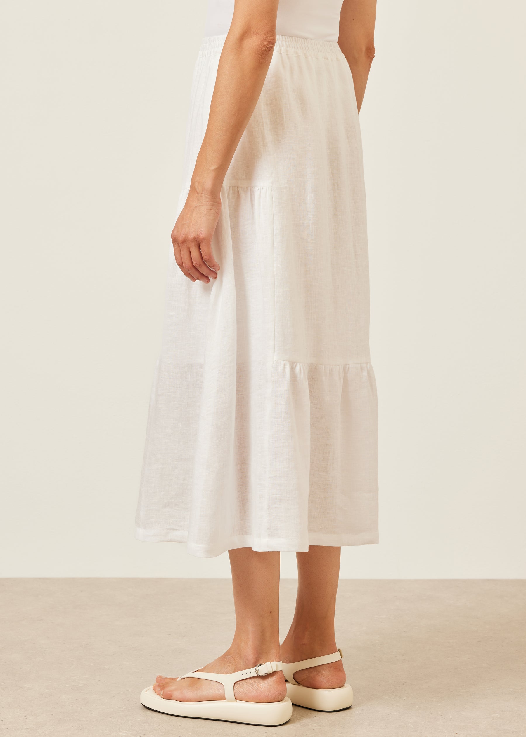 linen tiered petticoat skirt