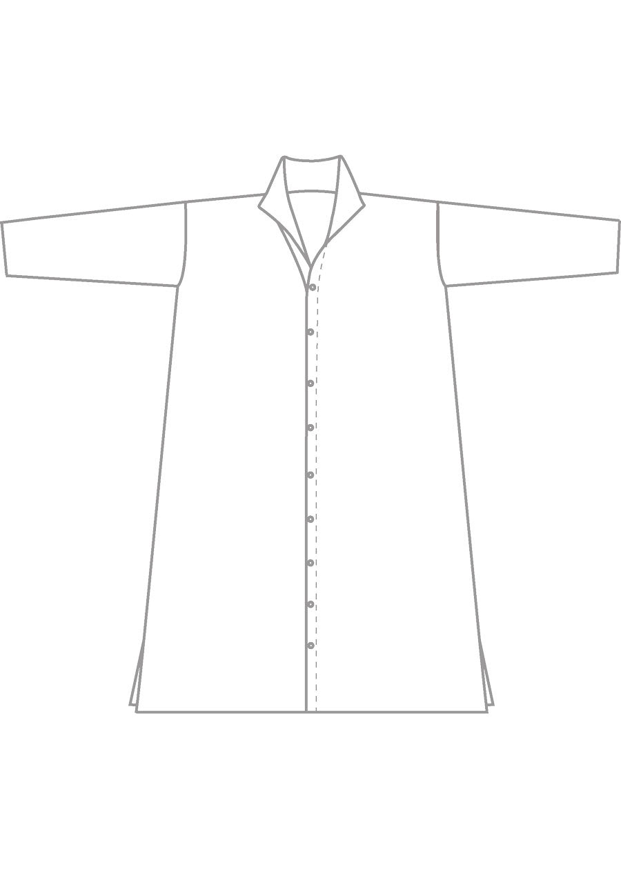 silk wide a-line shirt dress with open standup collar