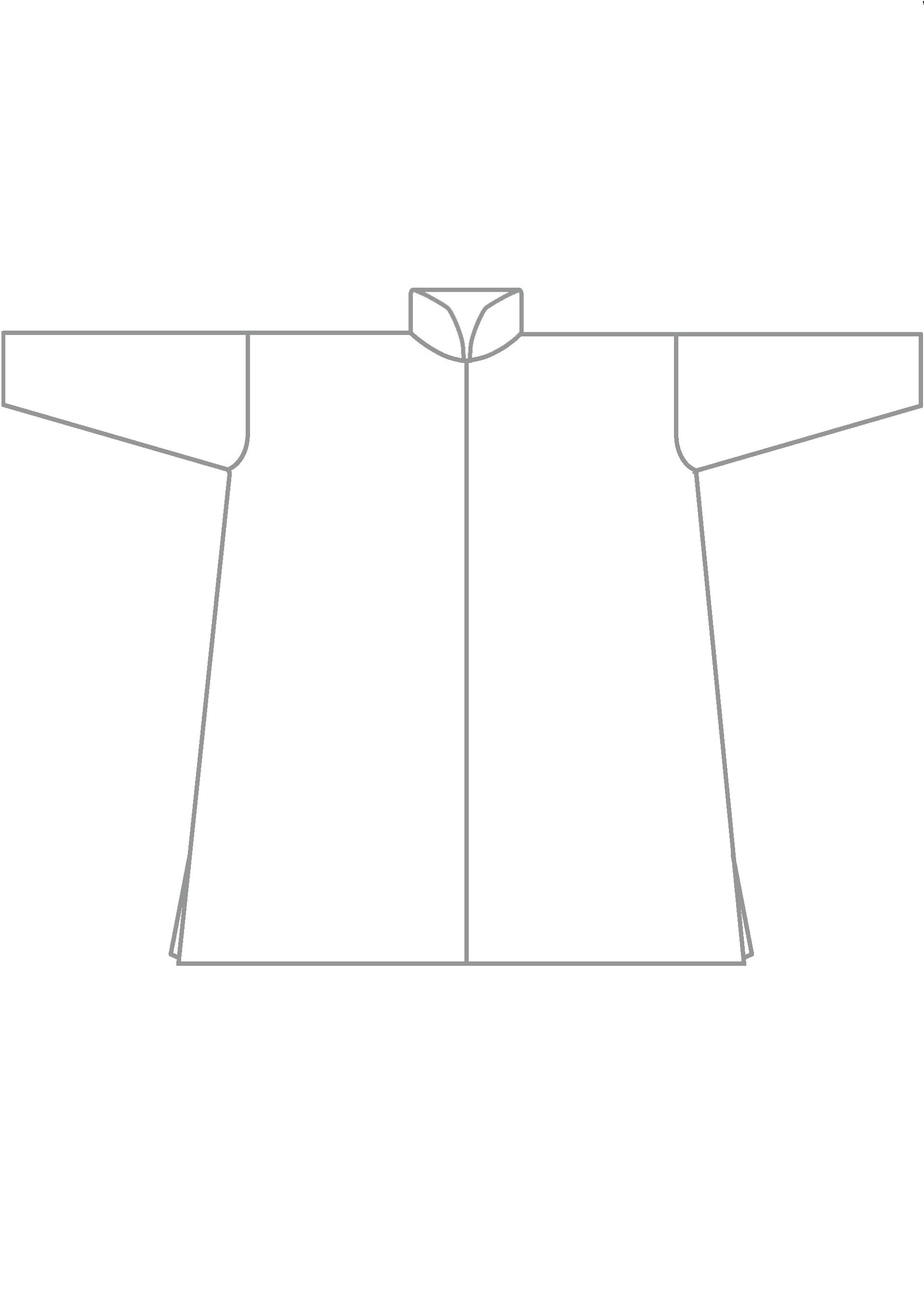 silk wide a-line chinese collar shirt - very long with slits