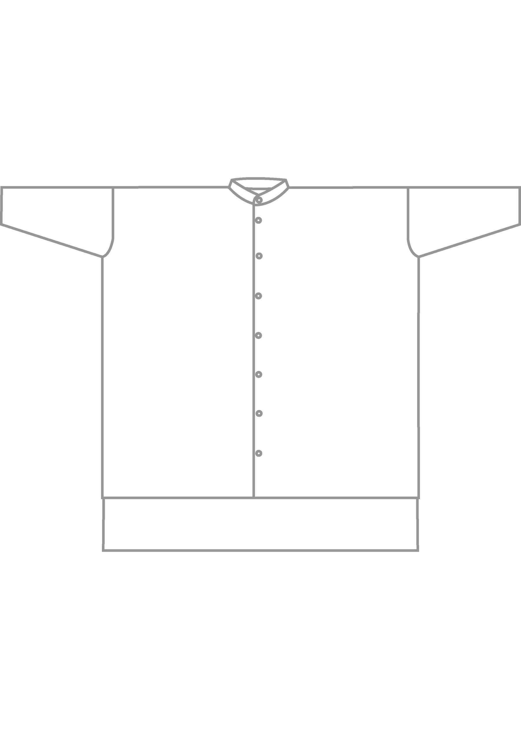 linen mix wide longer back collarless shirt  - very long with slits