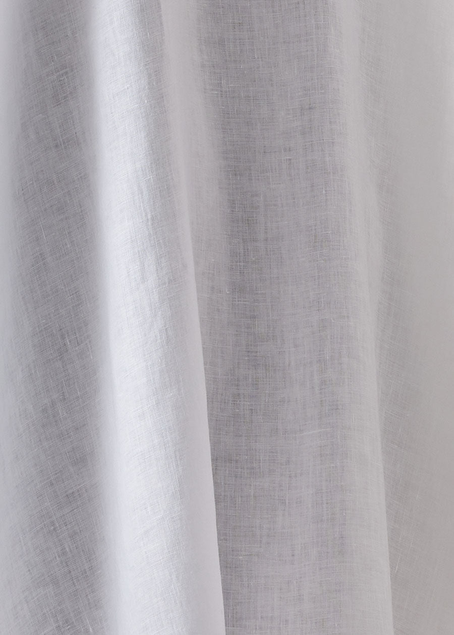 linen wide a-line collarless classic shirt - long plus