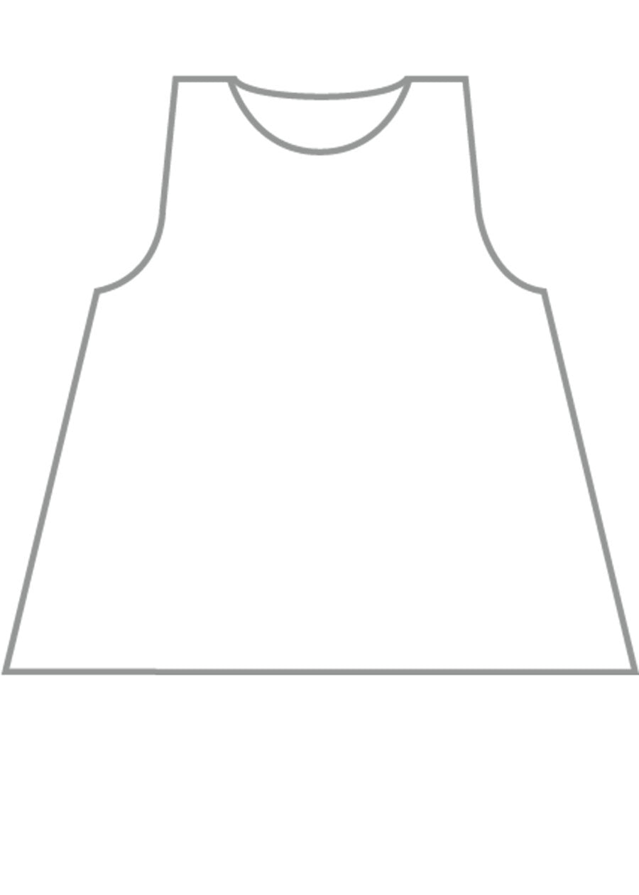 linen a-line round neck shell - mid plus