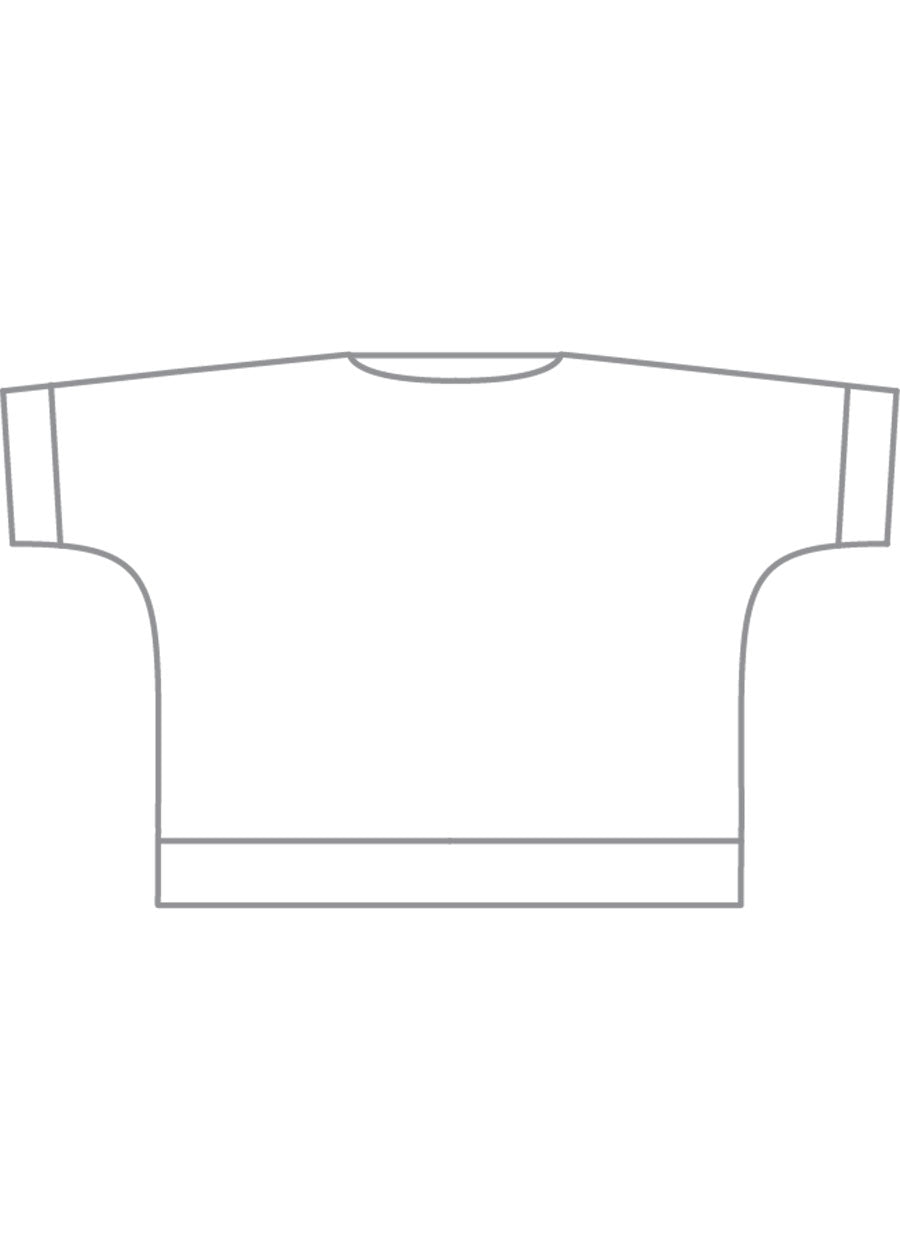 linen scoop neck 3/4 sleeve top with hembands - mid plus