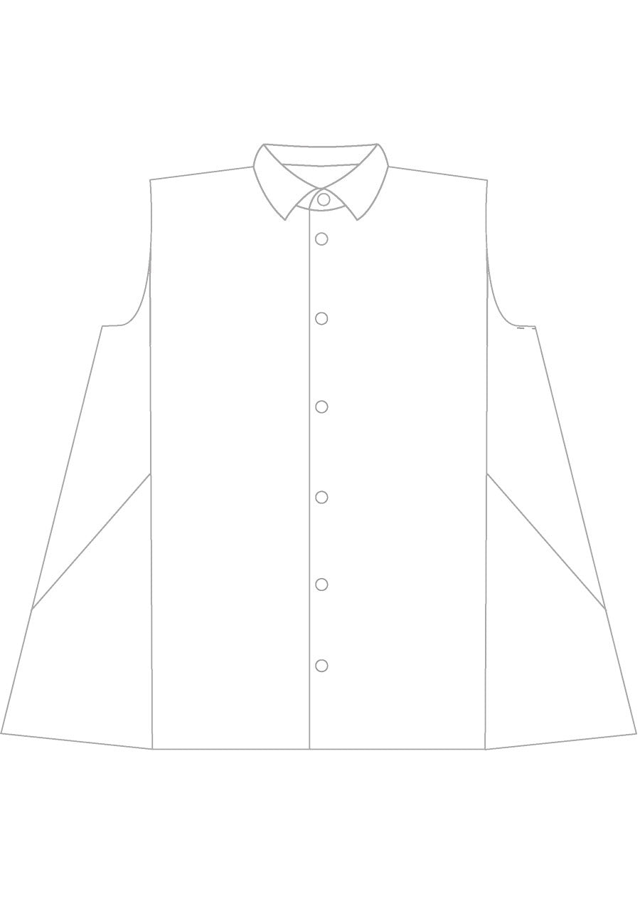 linen caucasus shirt with collar - long