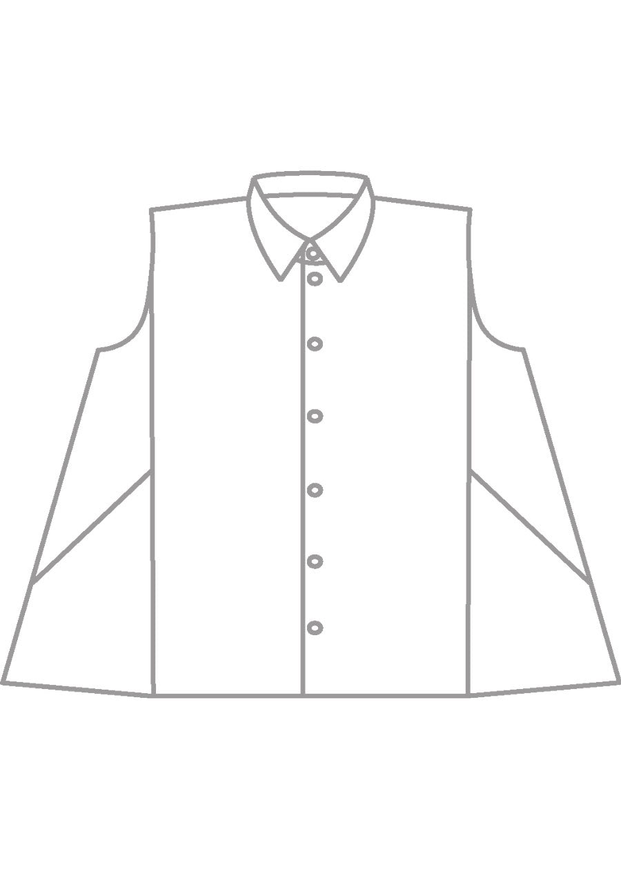 linen sleeveless caucasus shirt with collar - long