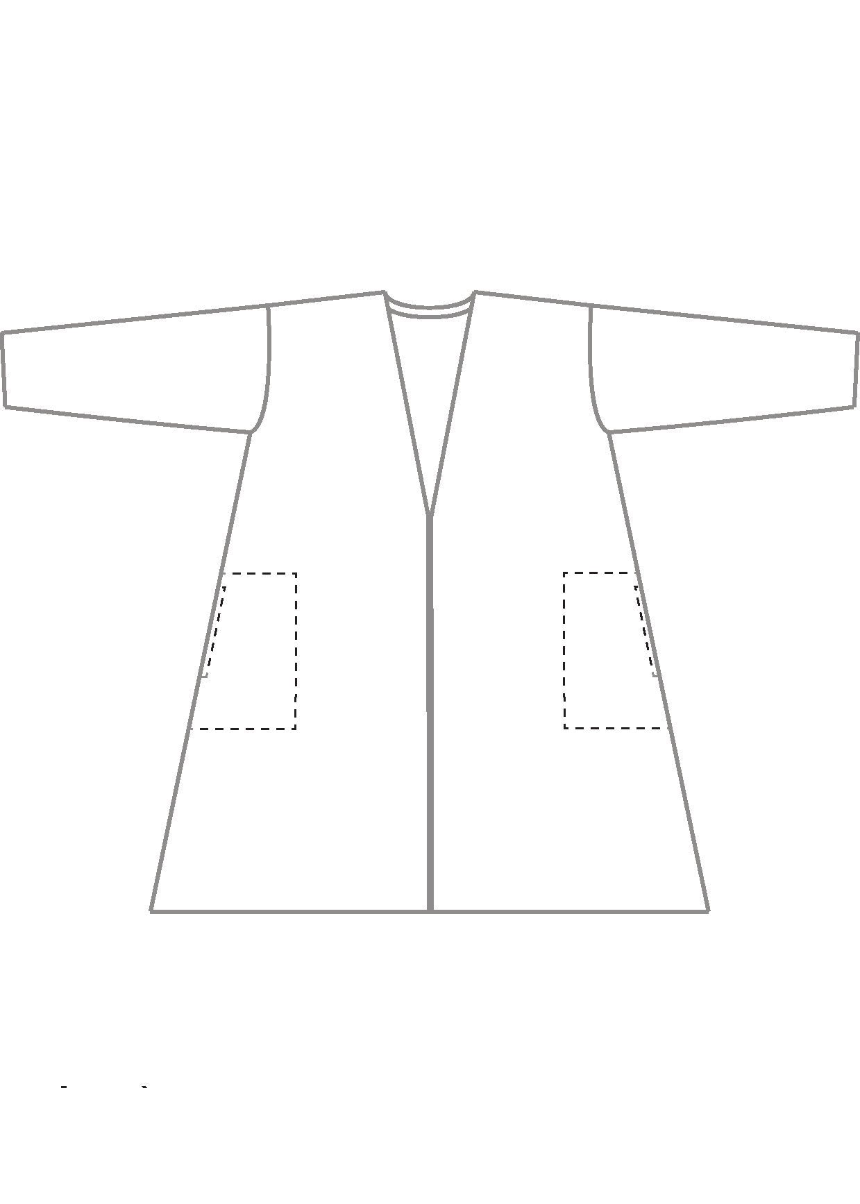 cotton linen mix wide a-line v-neck open coat