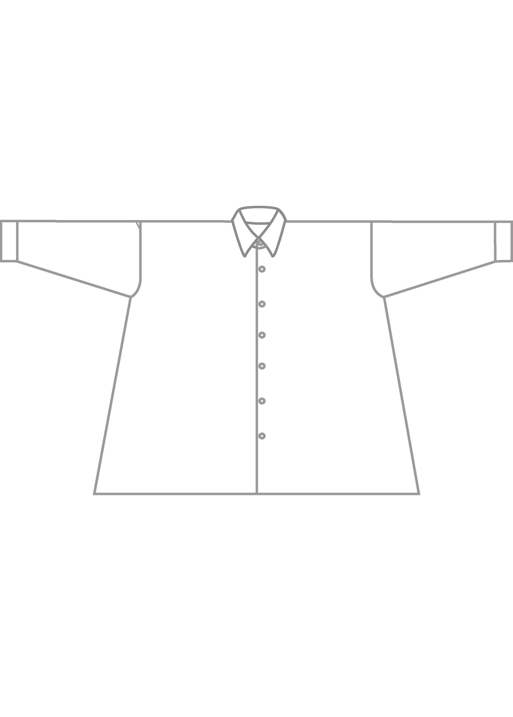 linen wide a-line shirt with collar - long plus