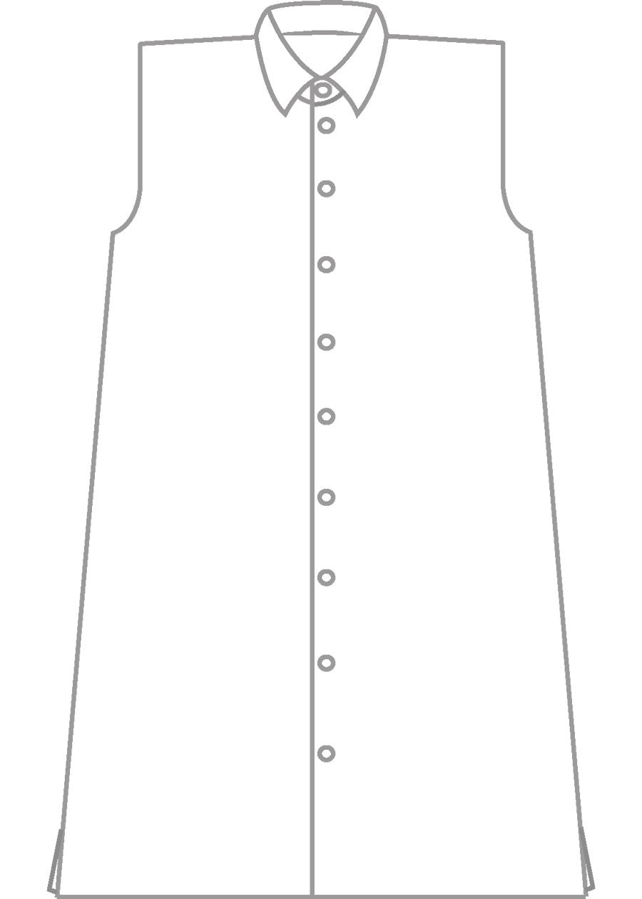linen slim a-line sleeveless shirt dress with collar