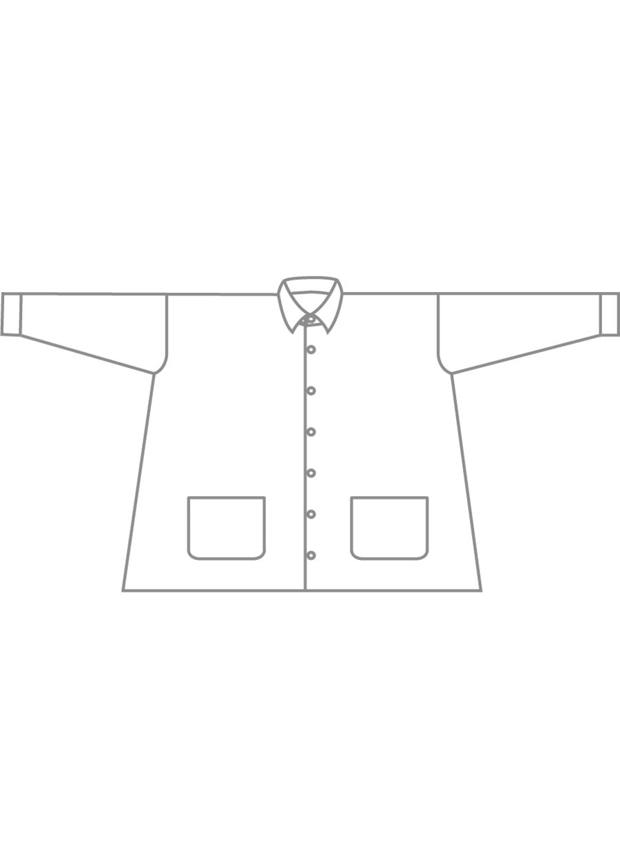 silk linen wool mix wide a-line shirt jacket with collar - long