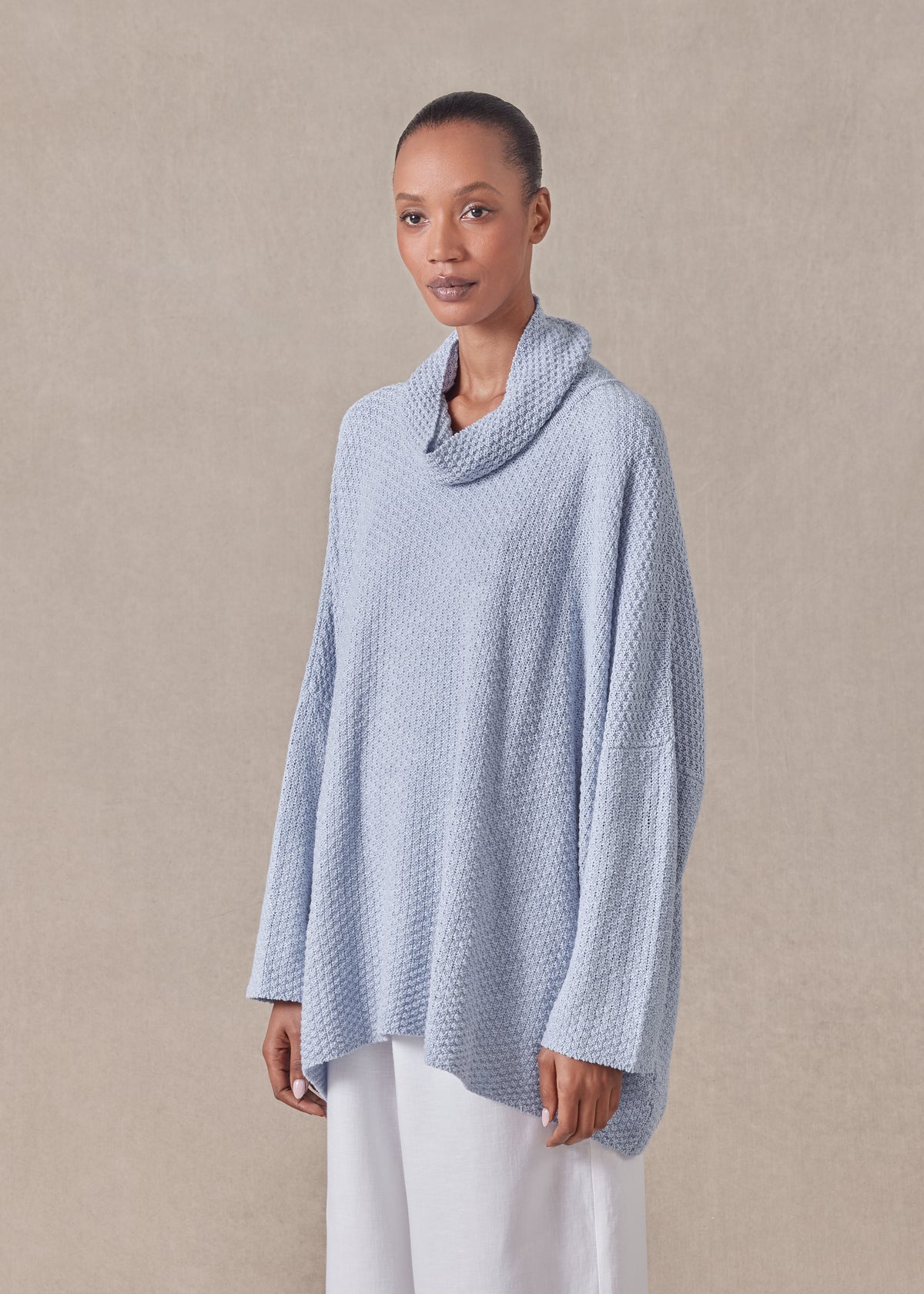 cotton linen mix monks top - mid plus