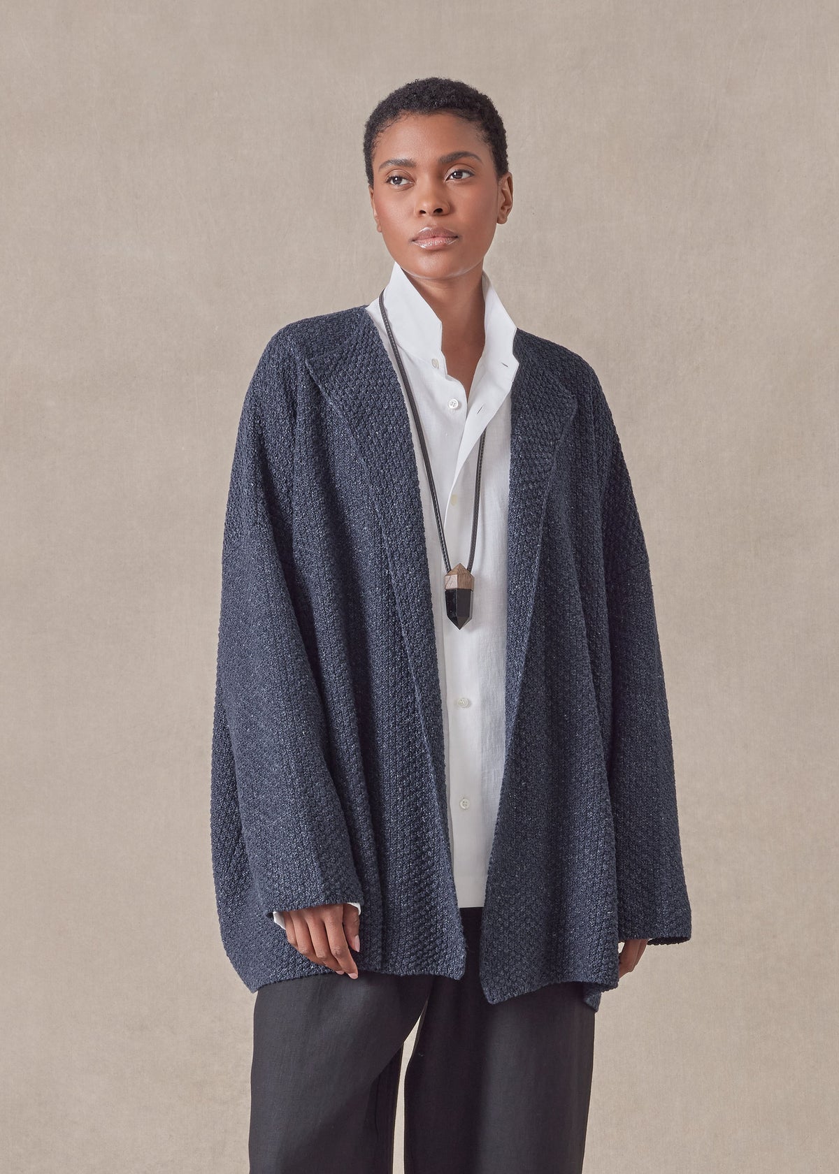 linen cotton mix jacket coat - mid plus